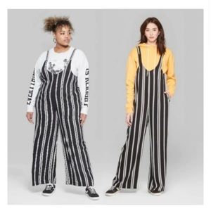 Wild Fable Jumpsuit Striped Black and White Wide Leg